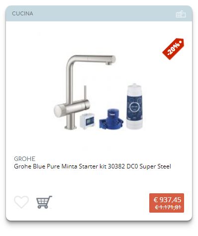 Grohe Blue Pure Minta starter kit 30382DC0 cromo
