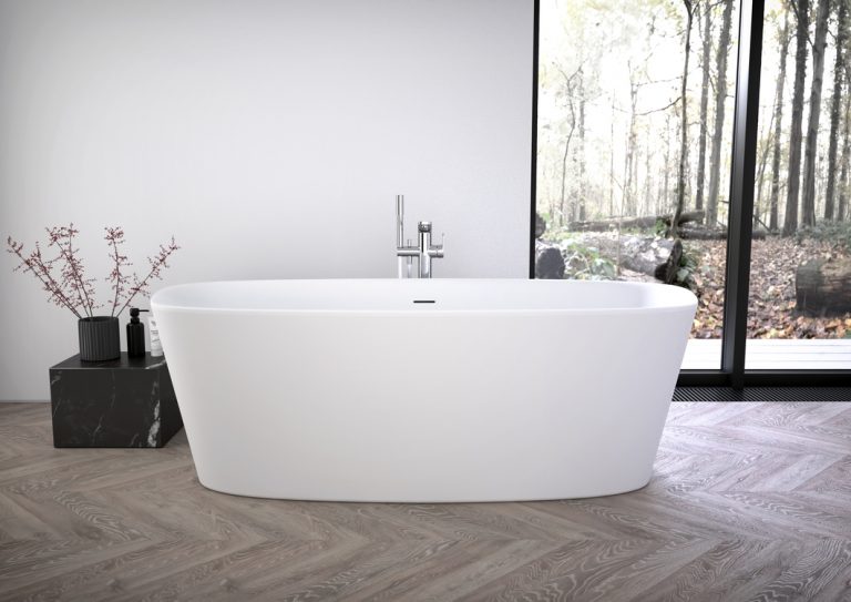Vasca da bagno Ideal Standard centro stanza freestanding, serie Dea bianco seta