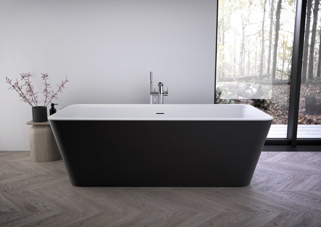 Vasca da bagno Ideal Standard vasca centro stanza freestanding serie Tonic II nero opaco