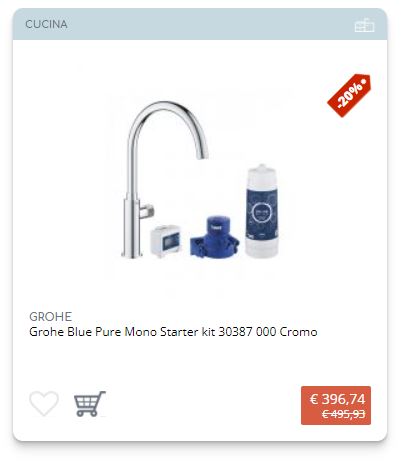 Grohe Blue Pure Mono starter kit 30387000 cromo