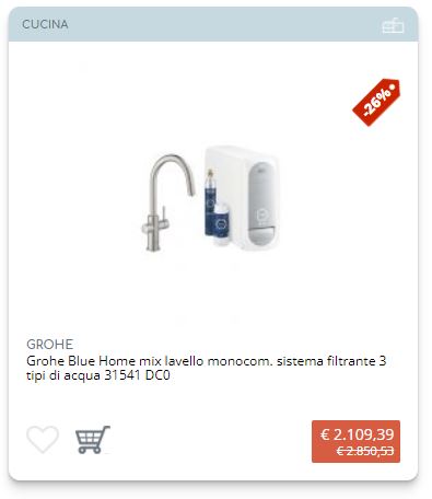 Grohe Blue Home miscelatore lavello monocomando con sistema filtrante, 3 tipi di acqua 31541DC0